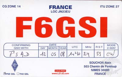 Carte QSL F6GJY, galerie F5AD